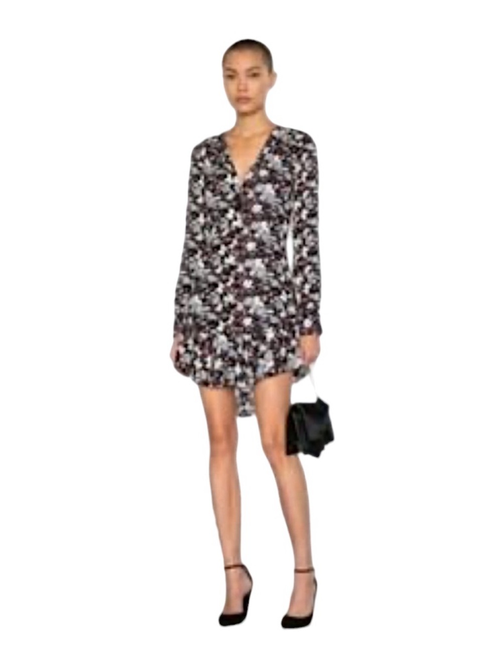 ✨𝐕𝐄𝐑𝐎𝐍𝐈𝐂𝐀 𝐁𝐄𝐀𝐑𝐃 Silk Floral Mini Dress Ruffle Hem